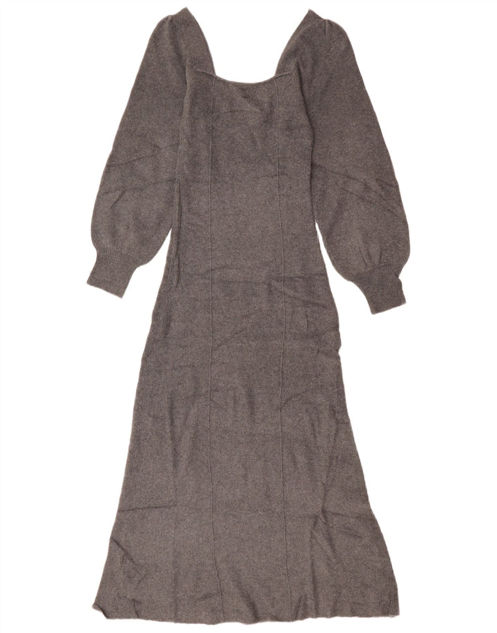 ZARA Robe pull à manches longues pour femme UK 8 Small Gris Acrylique