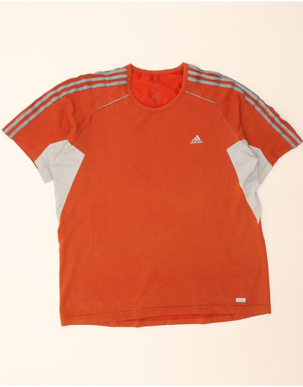 ADIDAS T-Shirt Homme Haut Large Orange Colourblock Coton