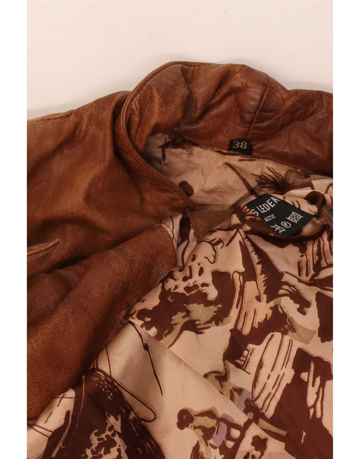 Veste en cuir femme vintage EU 38 Beige moyen