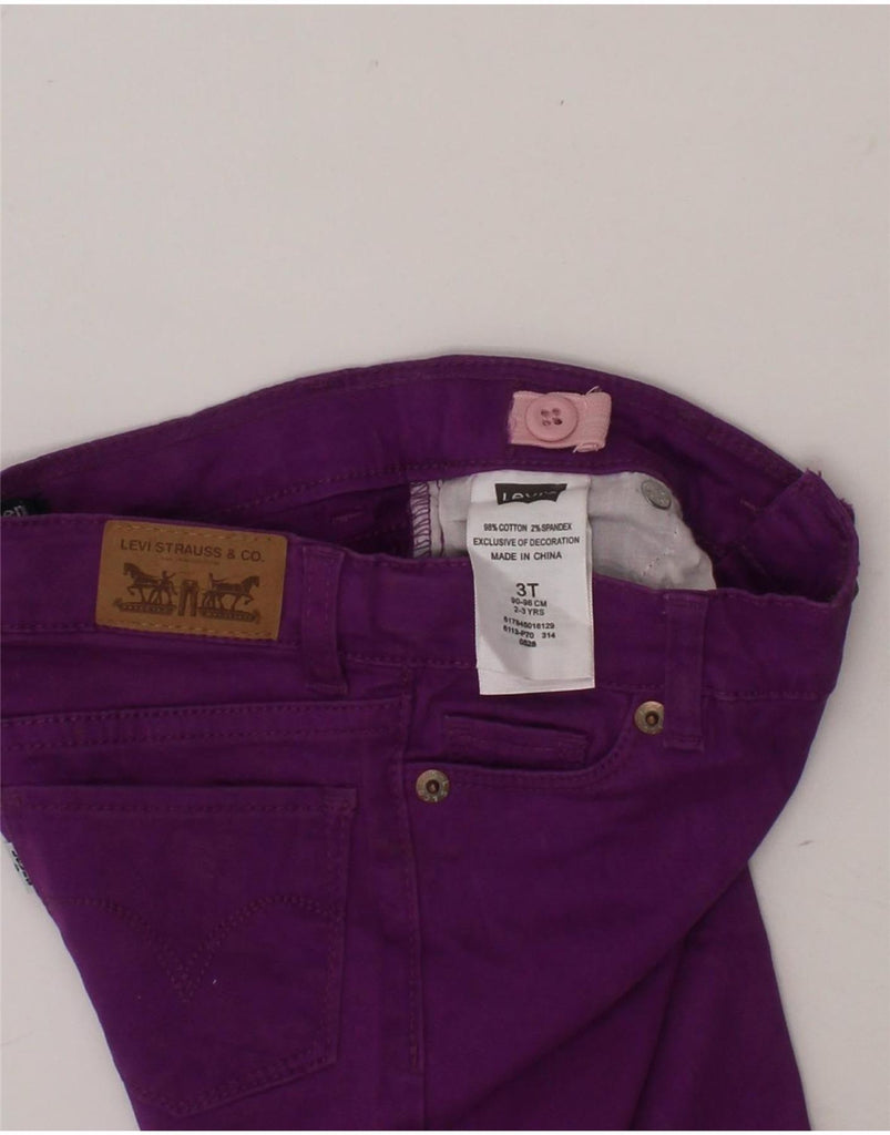 LEVI'S Girls Legging Slim Jeans 2-3 Years W19 L14 Purple Cotton Vintage Levi's and Second-Hand Levi's from Messina Hembry 
