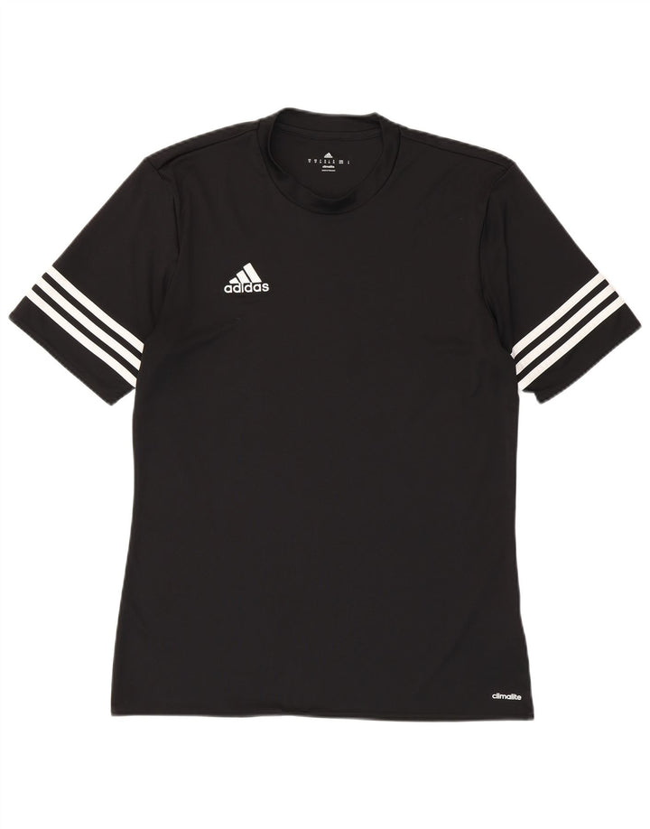 Adidas Hommes Climalite T-Shirt Top Noir Moyen Polyester