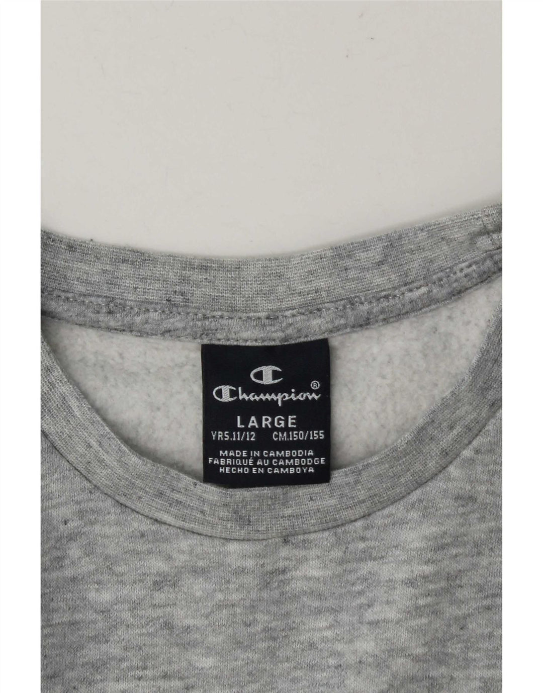Champion Sweat-Shirt Graphique Garçon 11-12 Ans Grand Gris Moucheté