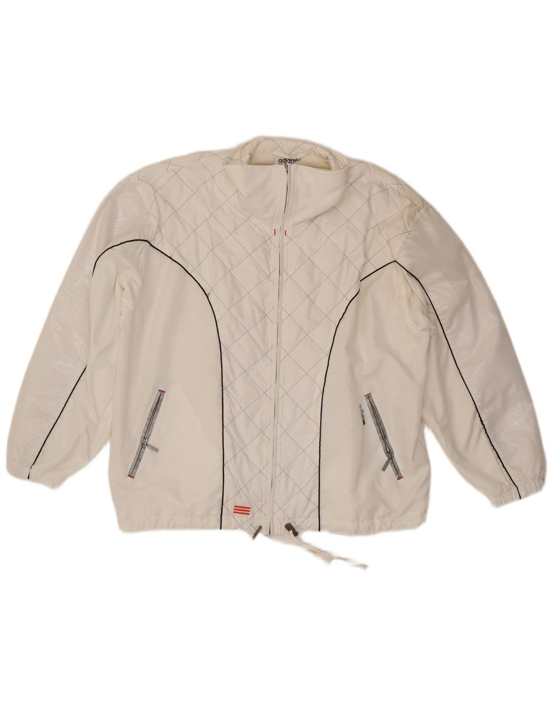 Adidas Veste de survêtement surdimensionnée pour femme UK 10 Petit Blanc Polyester