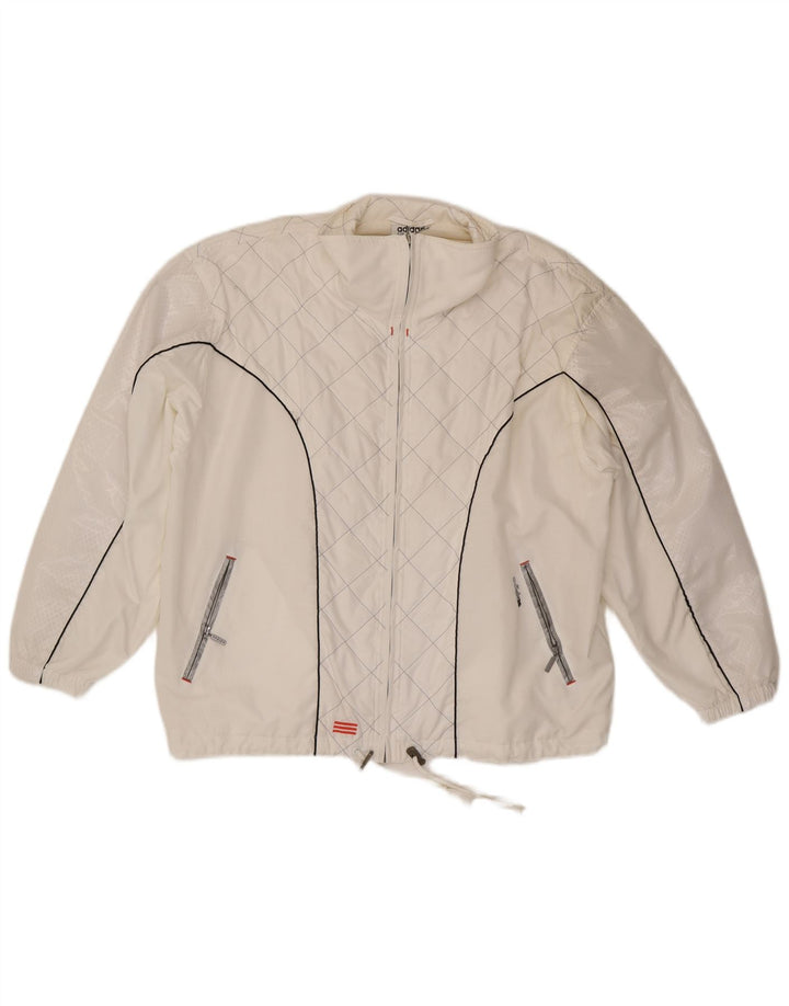 Adidas Veste de survêtement surdimensionnée pour femme UK 10 Petit Blanc Polyester