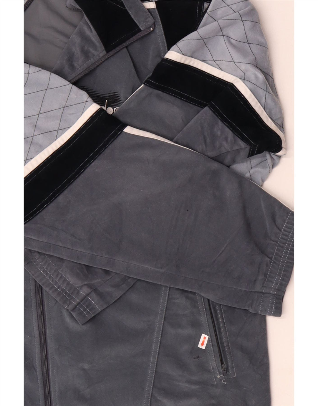 DIADORA Veste de survêtement en velours graphique pour homme UK 46 XL Gris Colorblock