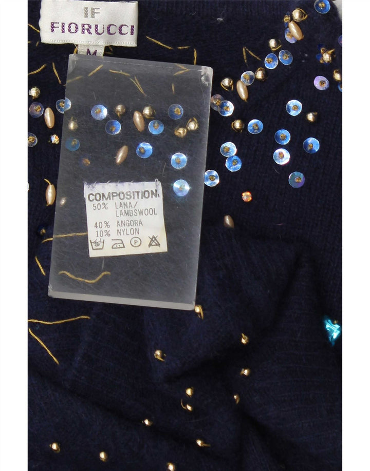 Fiorucci Pull col bateau pour femme UK 14 Bleu marine moyen à pois