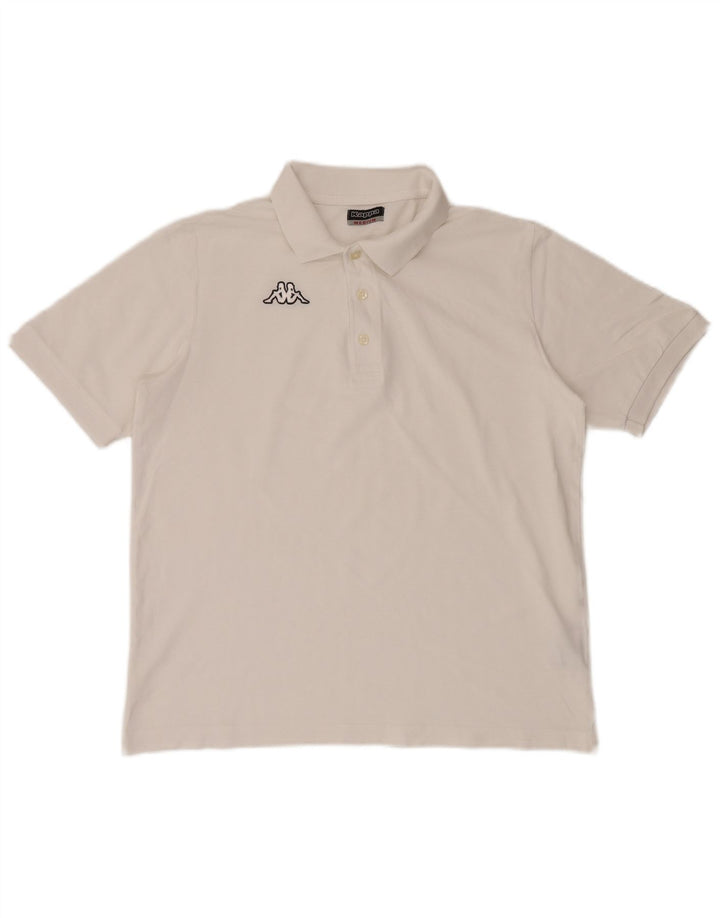 KAPPA Polo Homme Blanc Moyen Coton