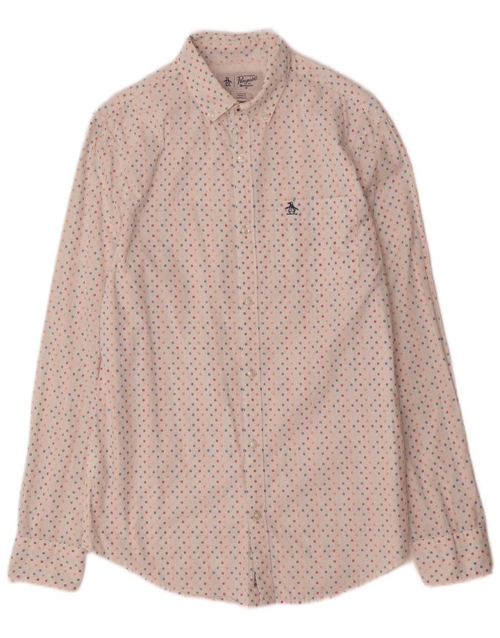 Chemise Homme Penguin Petit Coton Blanc Taché