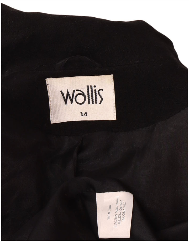 Wallis Veste blazer longue à 3 boutons pour femme UK 14 Large Noir Classique