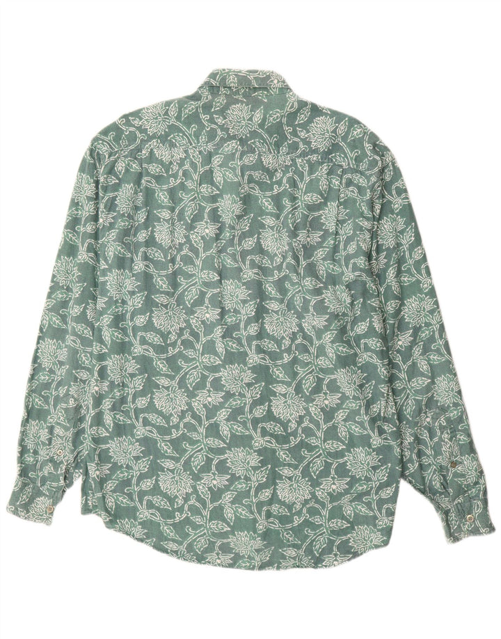 Chemise Homme Vintage Grande Viscose Florale Verte