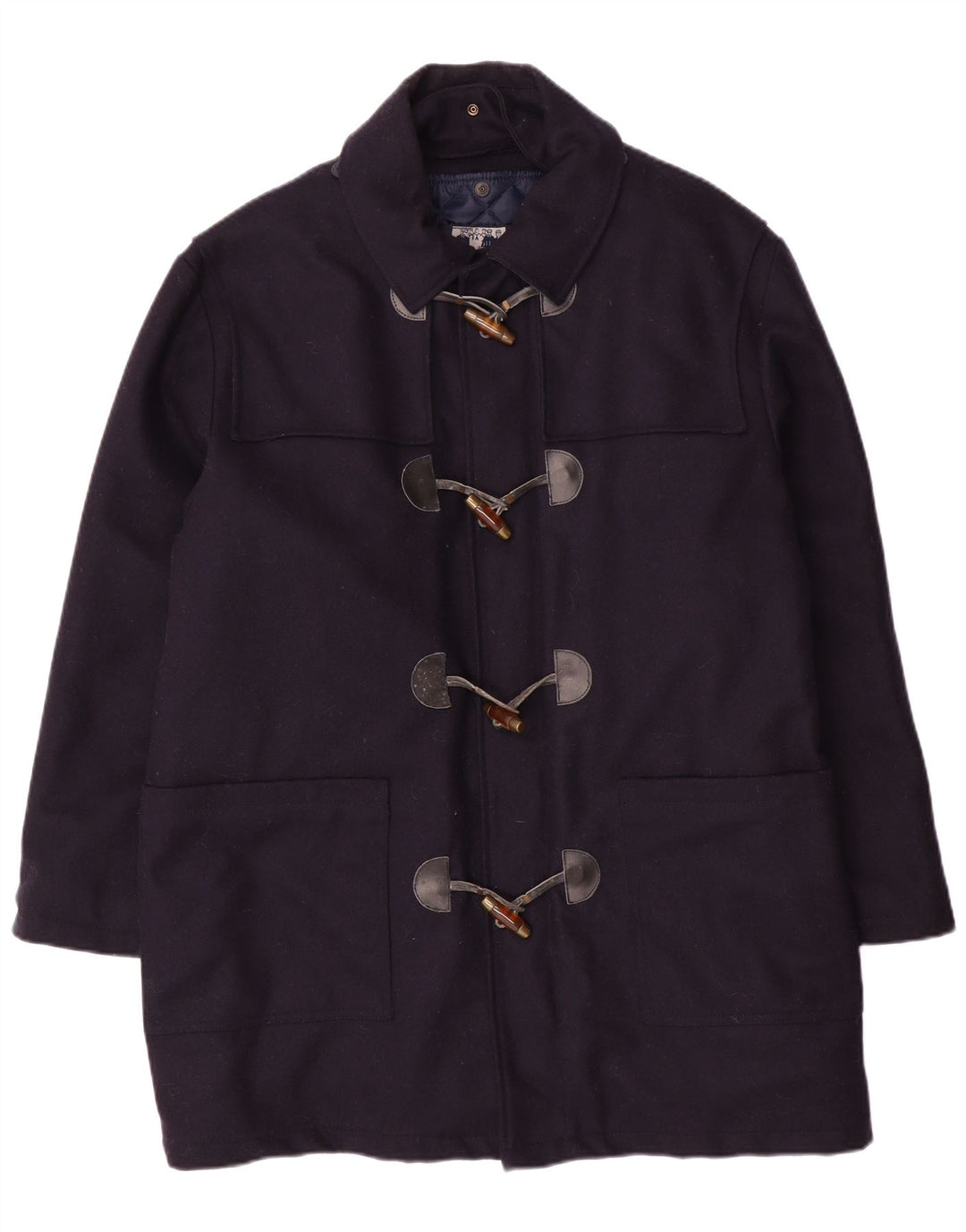 NORTH POLE Duffle Coat Homme UK 40 Grande Laine Bleu Marine