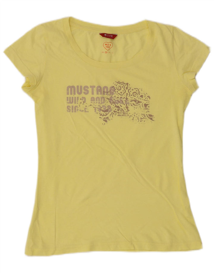 MUSTANG T-shirt graphique pour femme UK 6 XS Jaune