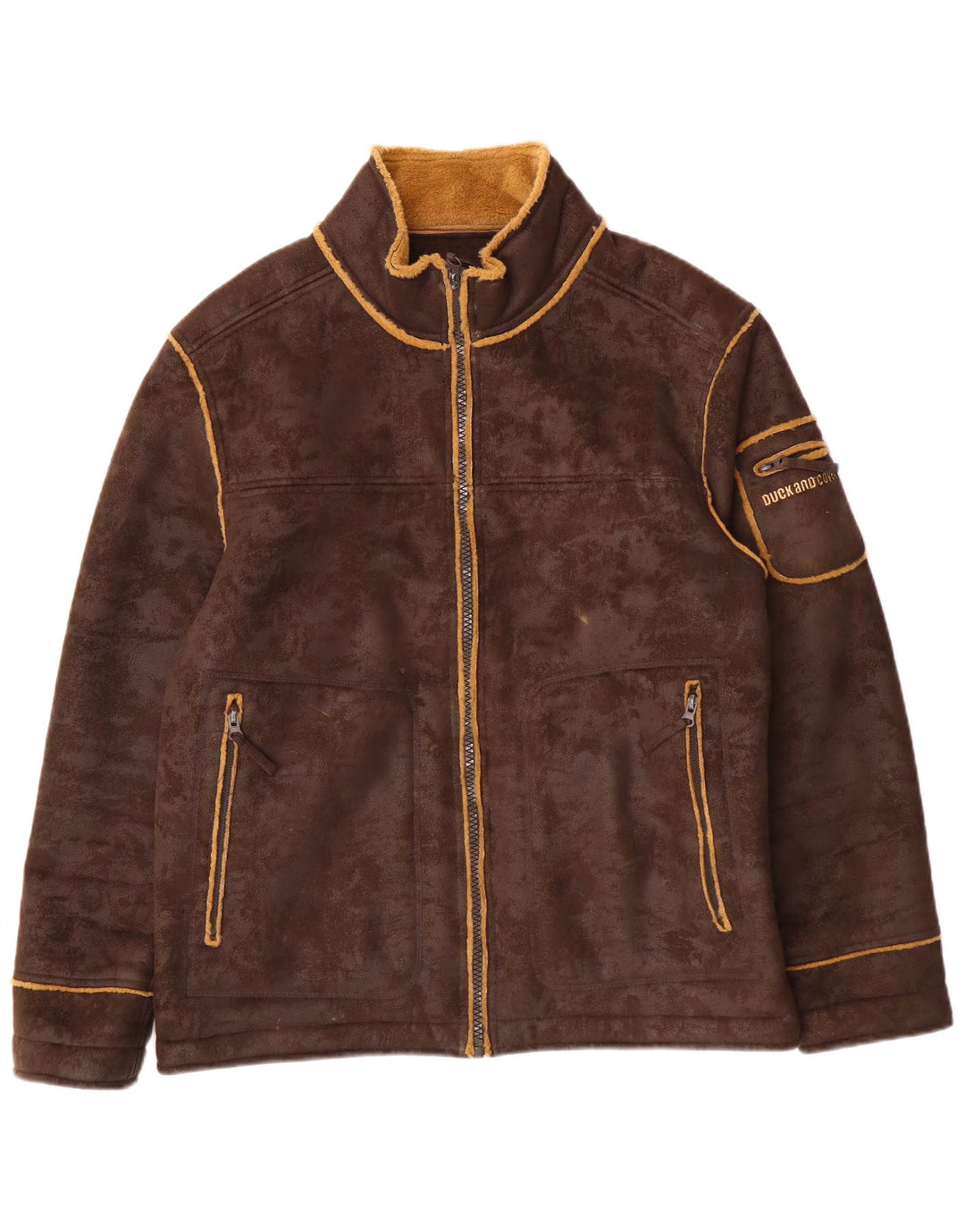 DUCK AND COVER Veste Sherpa Homme UK 40 Large Marron Polyester