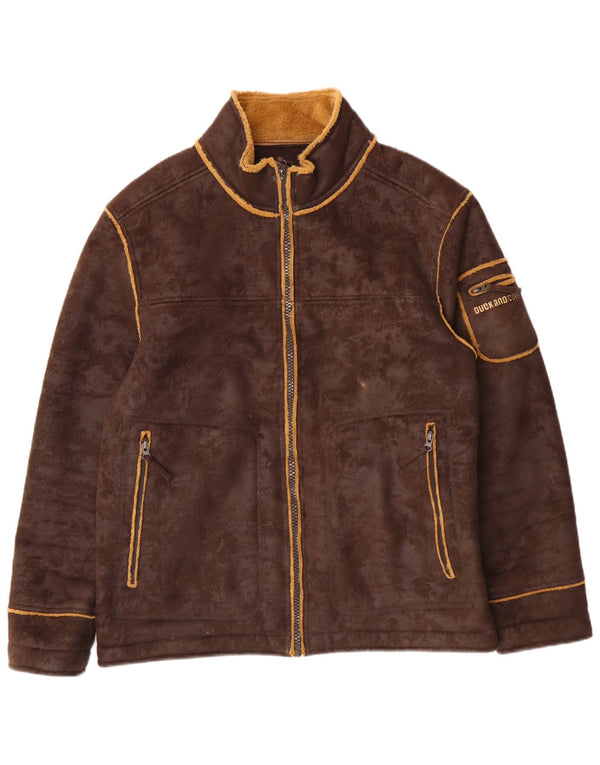 DUCK AND COVER Veste Sherpa Homme UK 40 Large Marron Polyester