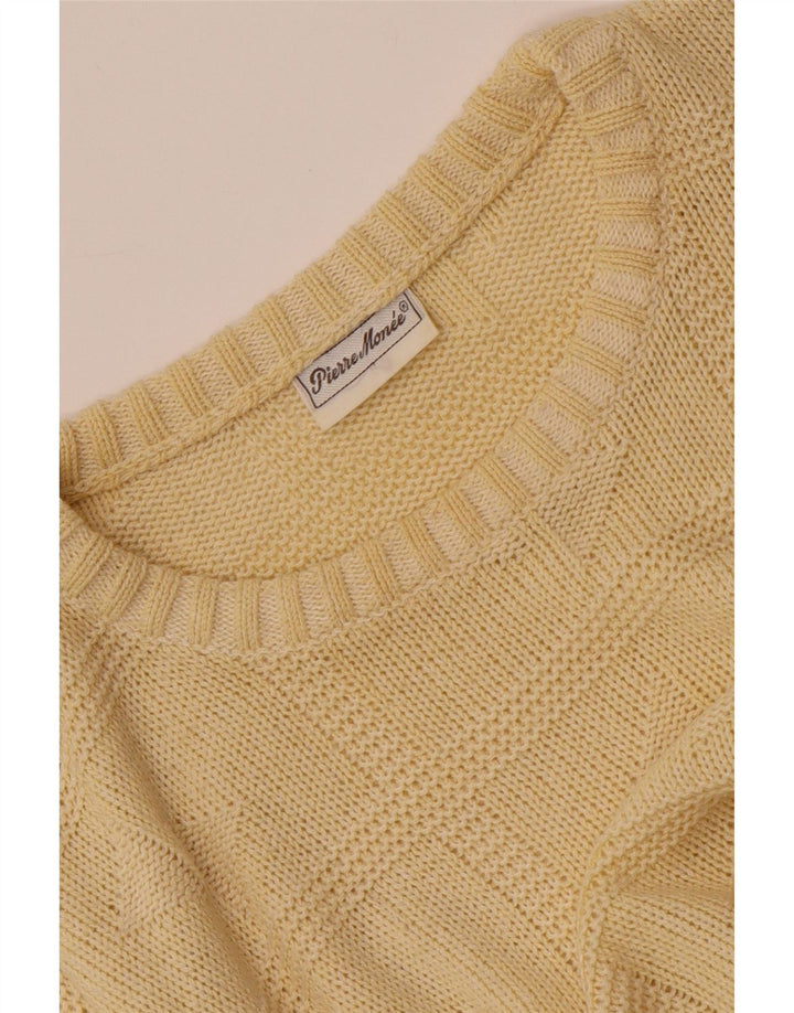 VINTAGE Pull col rond homme jaune moyen