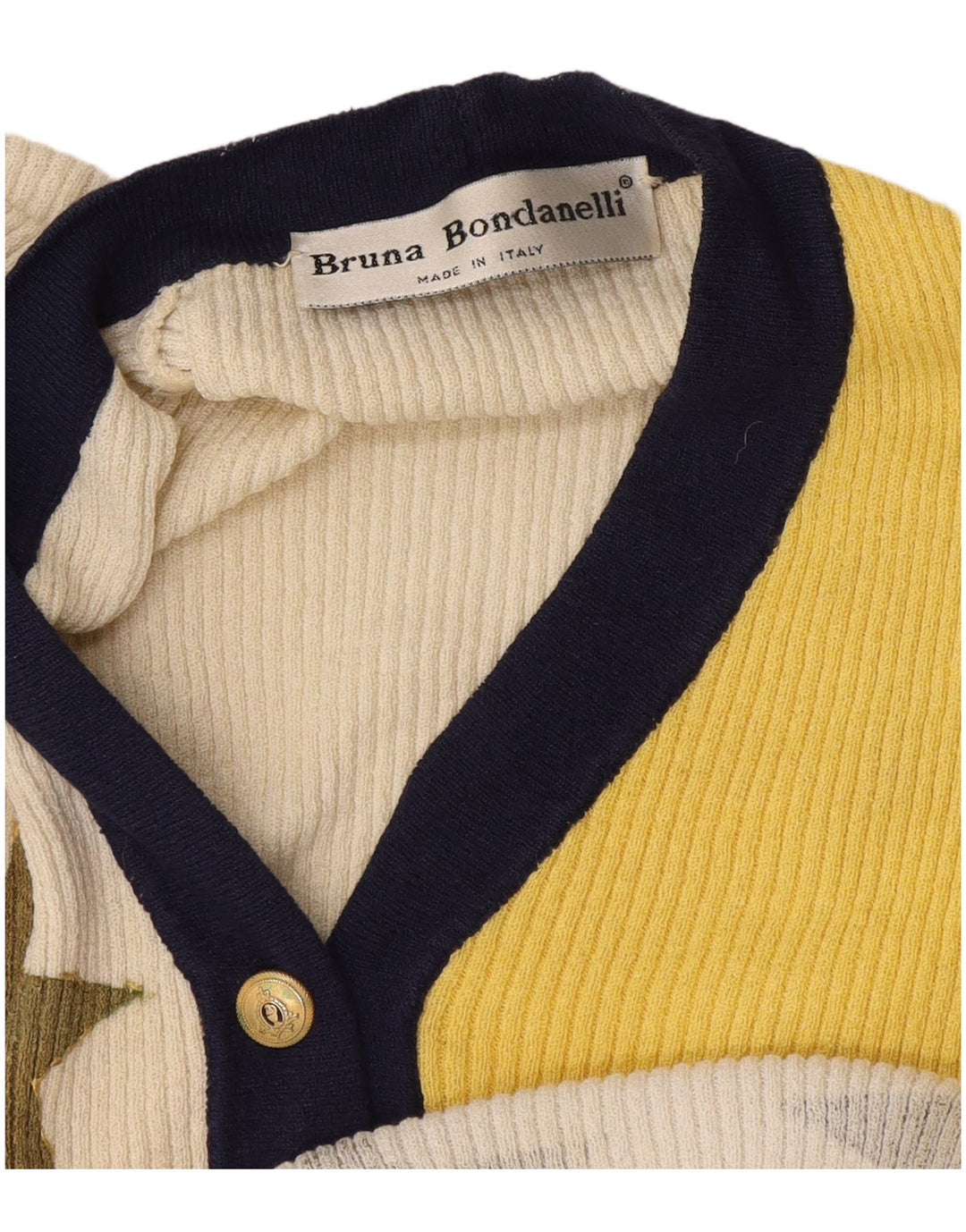 vintage Femme Graphique Cardigan Pull UK 12 Moyen Multicolore