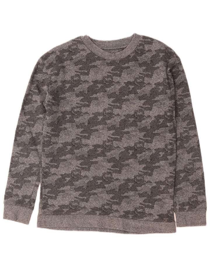 Marks & Spencer Sweat-Shirt Garçon 12-13 Ans Gris Camouflage Coton