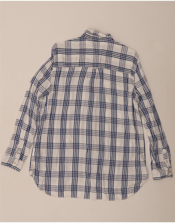 Tommy Hilfiger Chemise surdimensionnée pour femme UK 18 XL Viscose à carreaux blancs