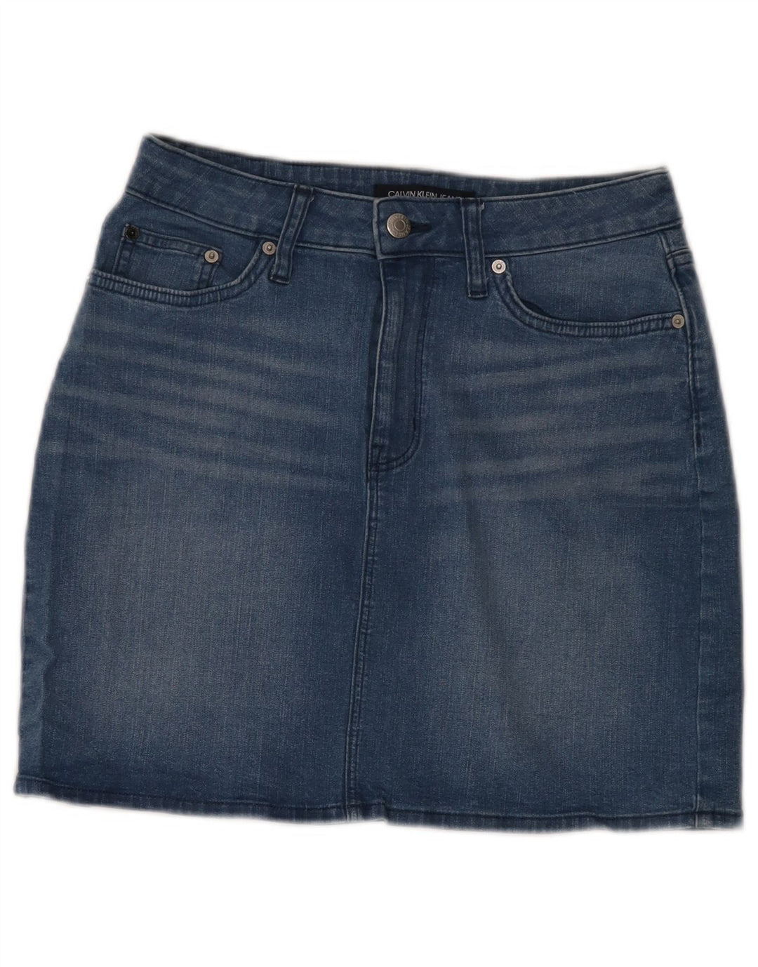 Calvin Klein Jupe en jean pour femme US 8 Medium W28 Bleu