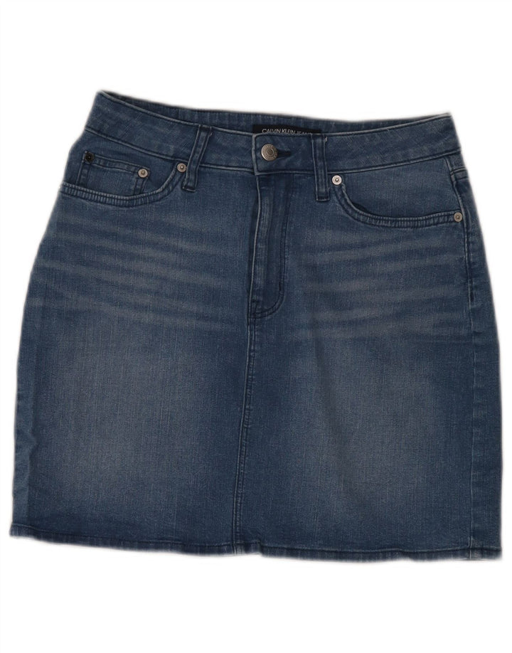 Calvin Klein Jupe en jean pour femme US 8 Medium W28 Bleu