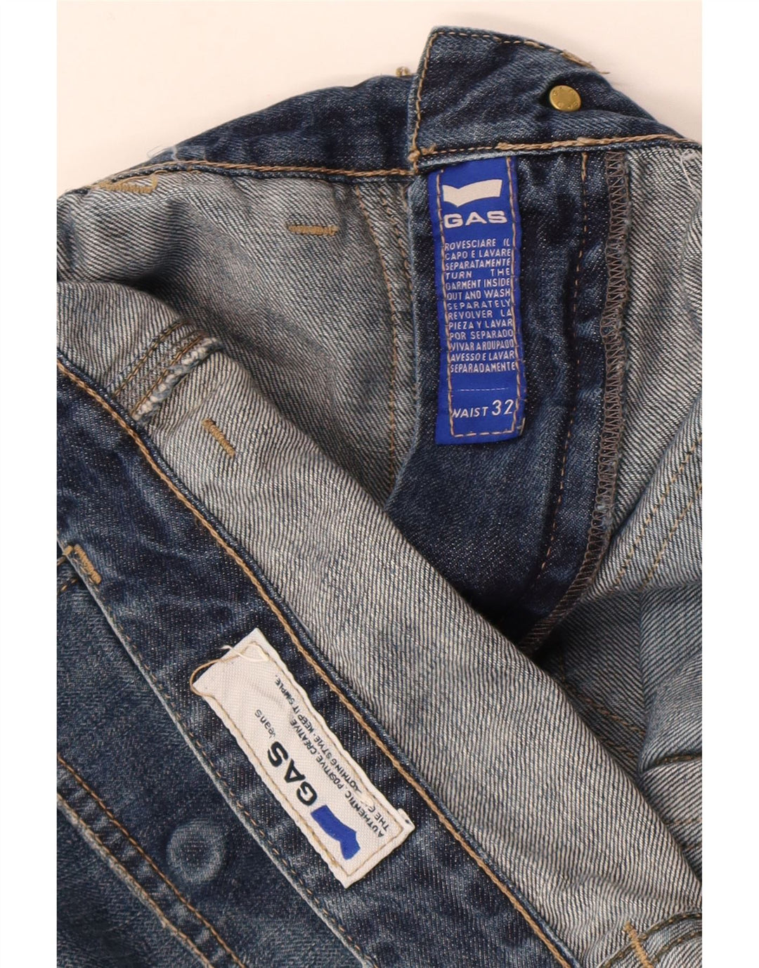 GAS Jean bootcut effet vieilli pour homme W32 L34 Bleu