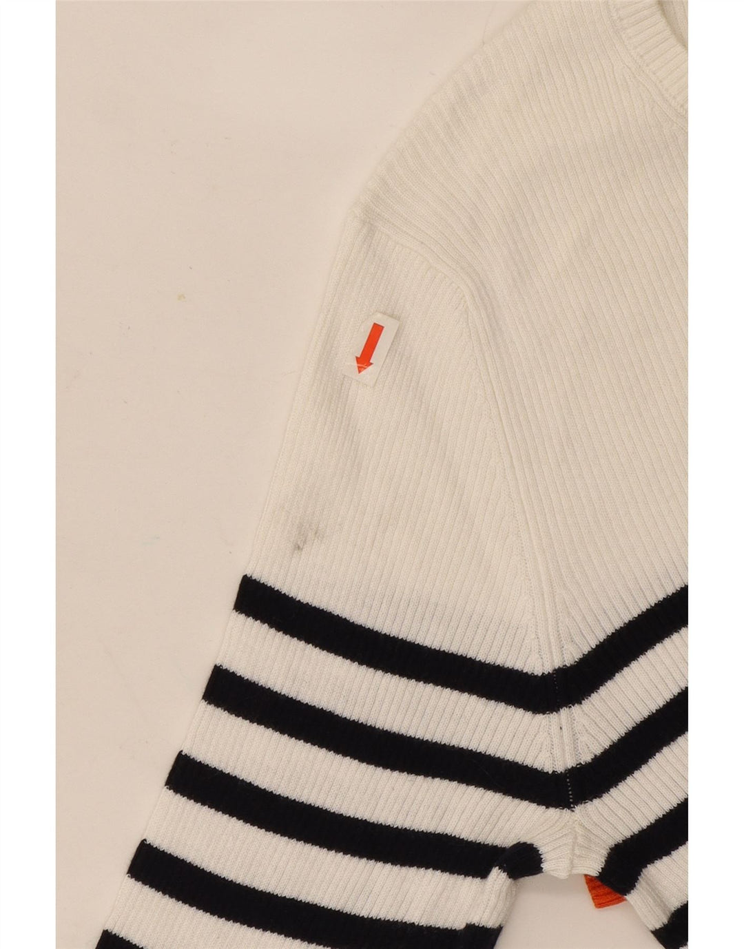 Massimo Dutti Pull col bateau pour femme UK 12 Medium Blanc rayé