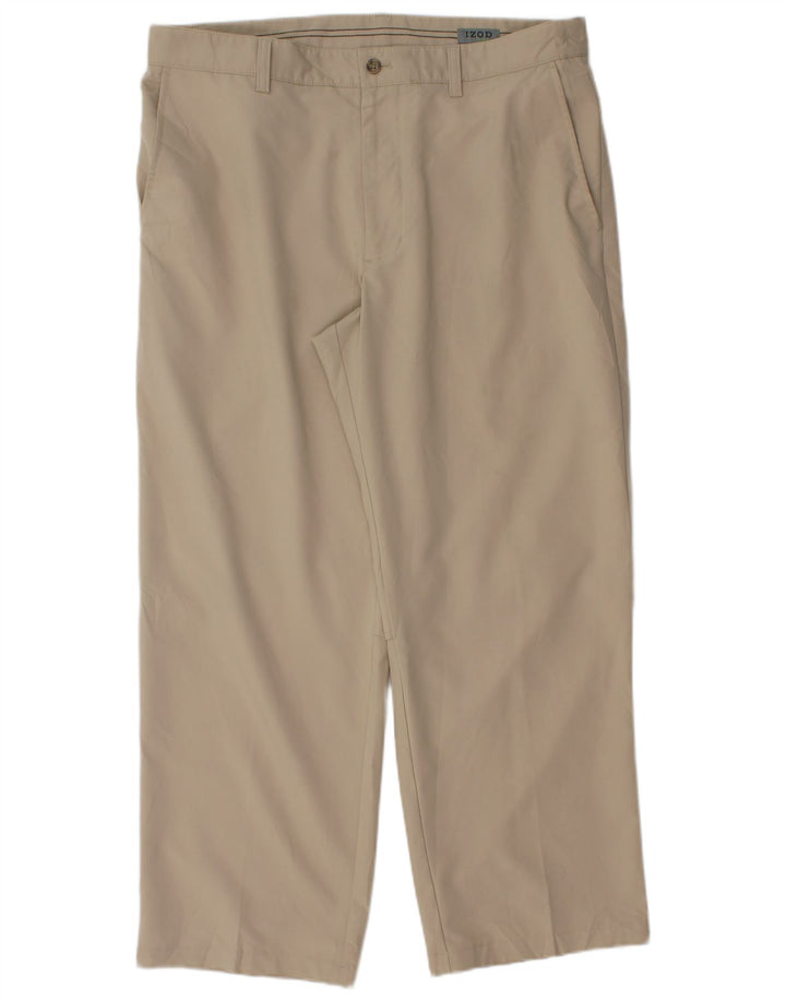 Izod Pantalon Chino Droit Homme W36 L28 Beige Polyester