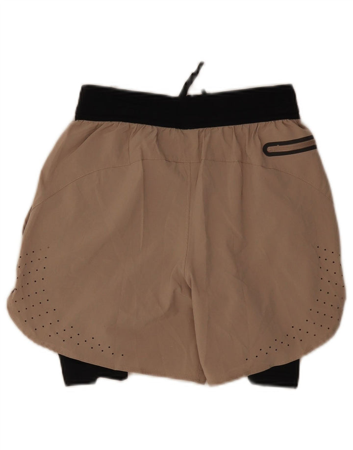 Nike Short de sport pour femme UK 8 Small Beige Colourblock Polyester