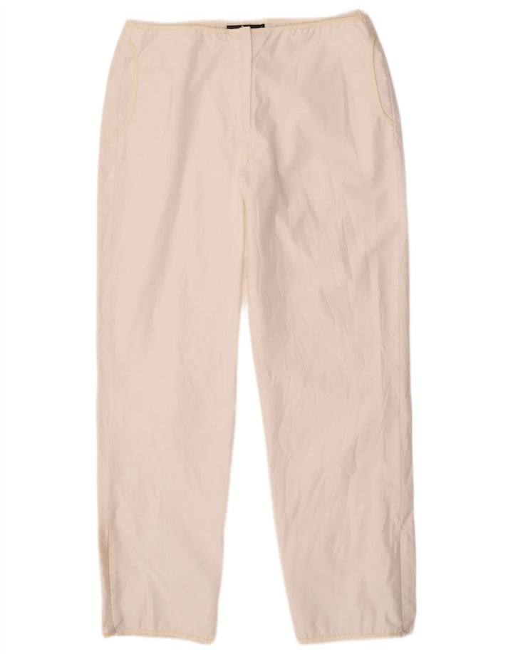 Dkny Pantalon décontracté droit pour femme Moyen W30 L28 Blanc Polyester