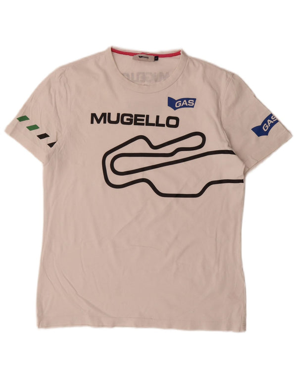 Gas T-Shirt Graphique Homme Grand Blanc Coton