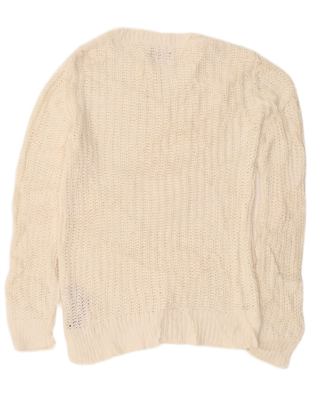 Nautica Pull col bateau pour femme UK 14 en coton blanc cassé moyen