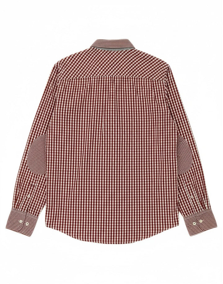 TOMMY HILFIGER Mens Coupe Ajustee Shirt Size 15 1/2 Medium Burgundy