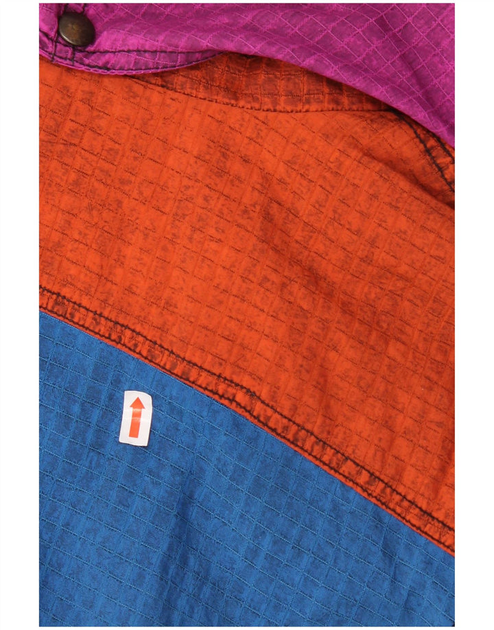 combinaison de ski à capuche vintage pour homme IT 52 Grand bleu colourblock polyamide