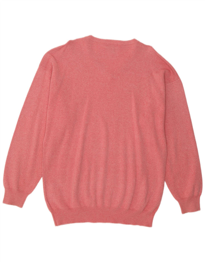 GANT Pull col V pour homme XL en coton moucheté rose
