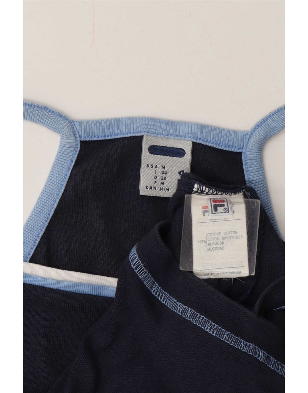 Fila Femme Cami Top UK 12 Moyen Bleu Marine Coton