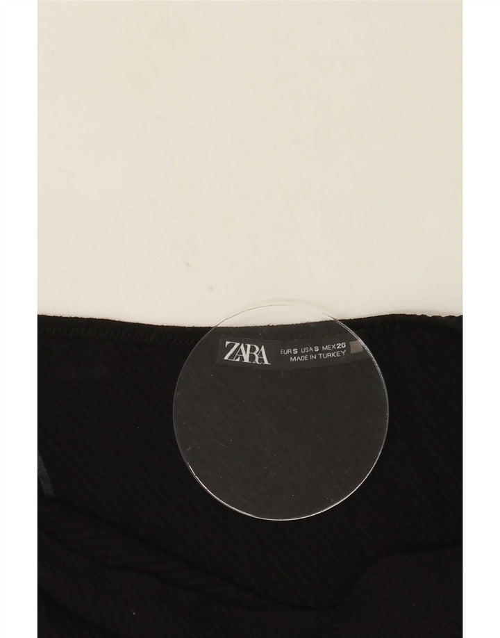 Zara Womens Top court à une épaule UK 8 Small Noir