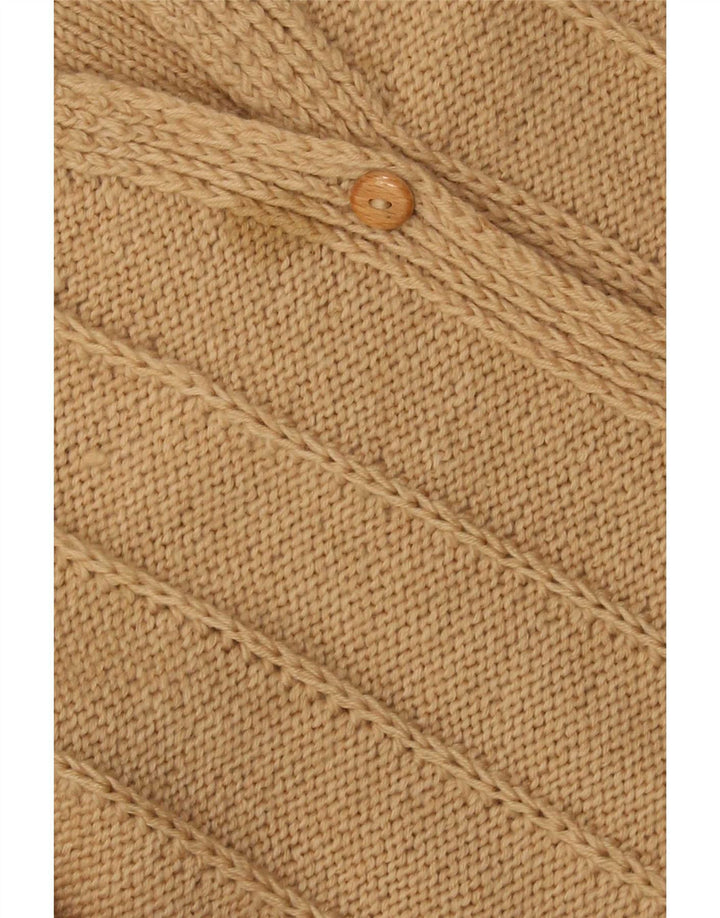 vintage Femme Cardigan Pull UK 14 Grand Beige