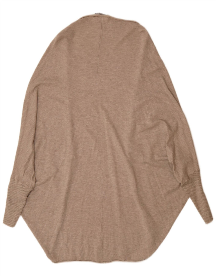 Zara Femme Poncho Cardigan Pull UK 14 Beige Moyen