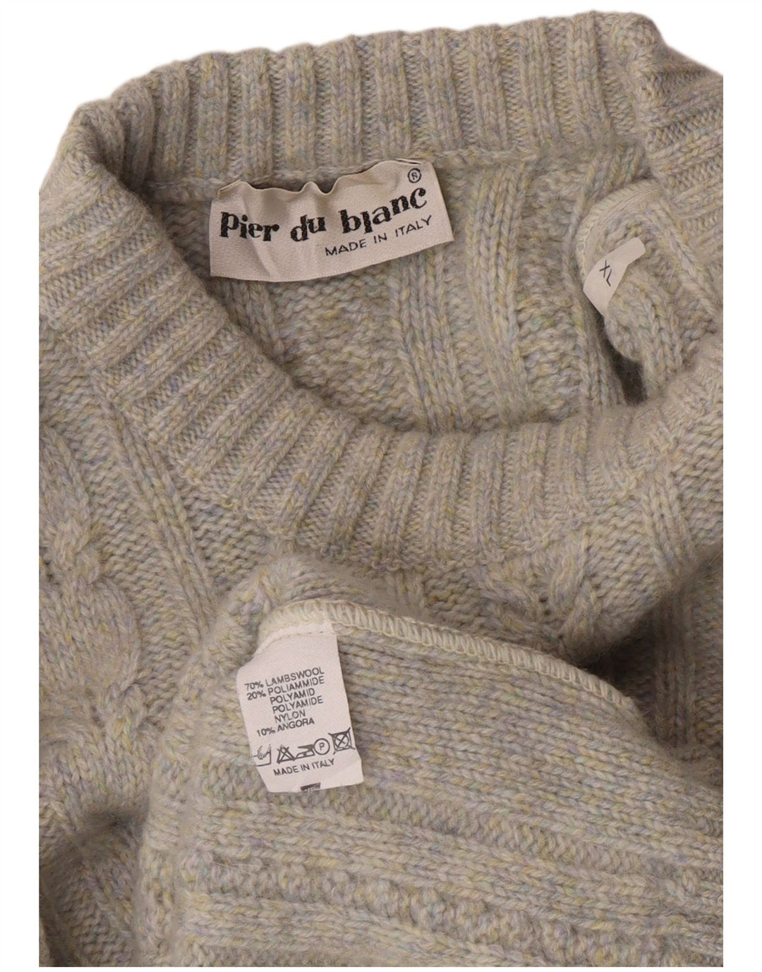 vintage Mens Crew Neck Jumper Pull XL Gris Moucheté Lambswool