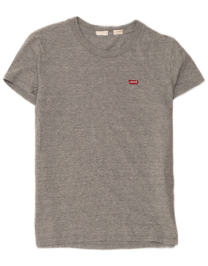 Levi's T-Shirt Femme UK 12 Gris Moyen Moucheté Coton
