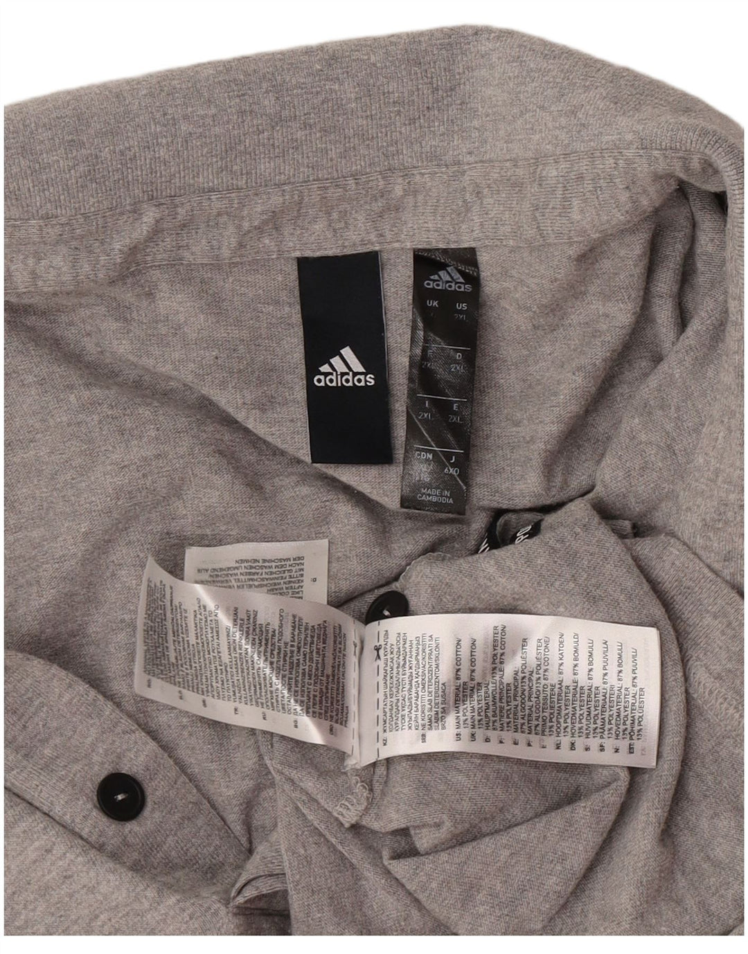 Adidas Polo Homme 2XL Gris Coton