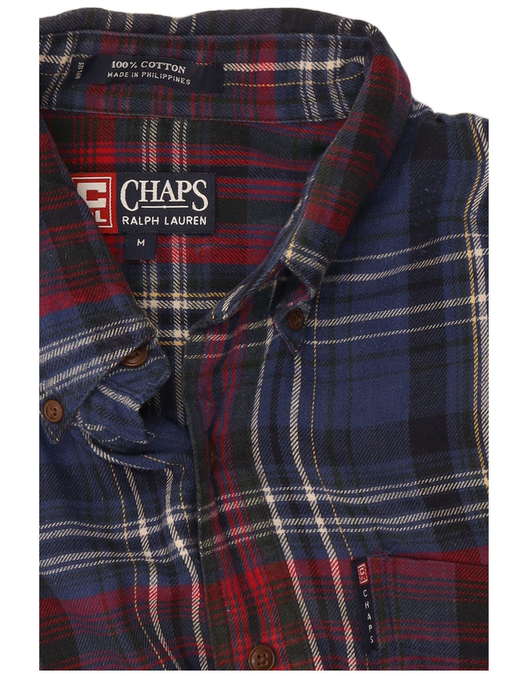 Chaps Ralph Lauren Chemise en flanelle pour homme en coton à carreaux bleu marine moyen
