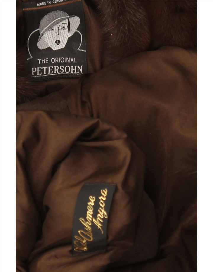 VINTAGE Manteau surdimensionné femme UK 14 Grande laine kaki