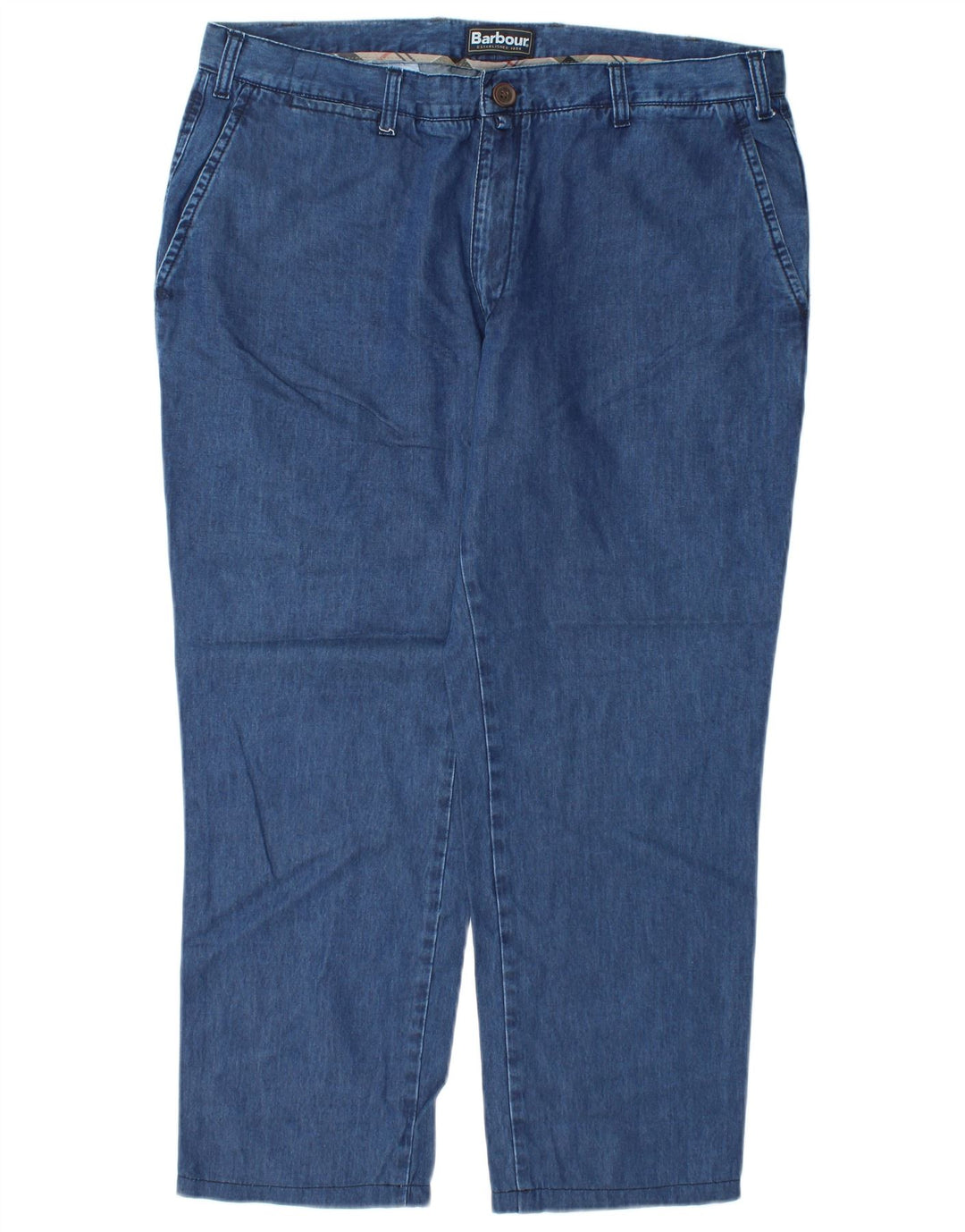 Barbour Jean droit coupe régulière pour femme XL W36 L27 Bleu Lyocell