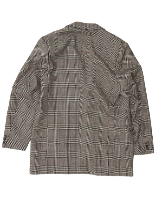 VINTAGE Veste Blazer 3 Boutons Homme UK 38 Pied-de-Poule Gris Moyen