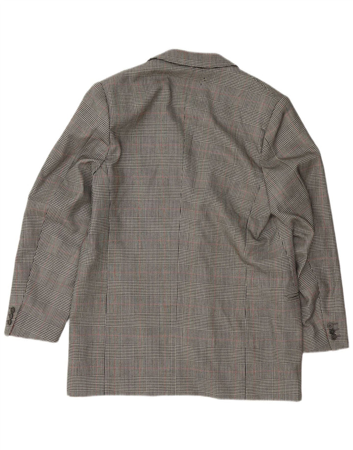 VINTAGE Veste Blazer 3 Boutons Homme UK 38 Pied-de-Poule Gris Moyen