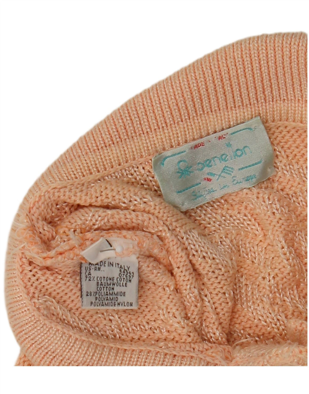 Benetton Pull à col polo à motif abstrait pour femme IT 48 XL Rose