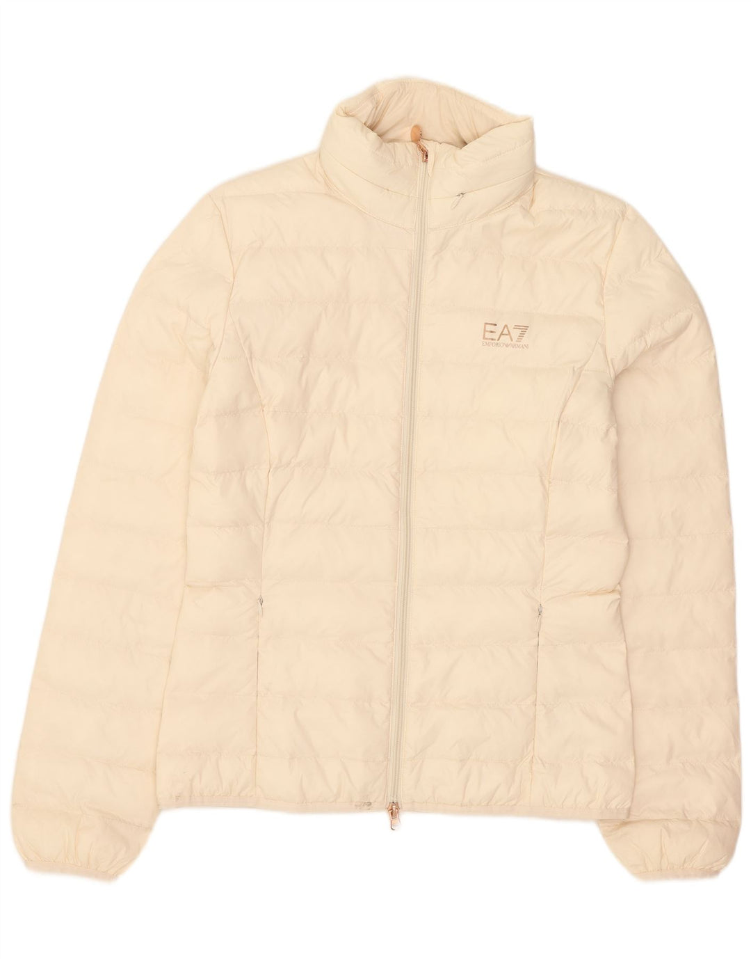 Emporio Armani Veste matelassée à capuche pour femme UK 14 Medium Off White