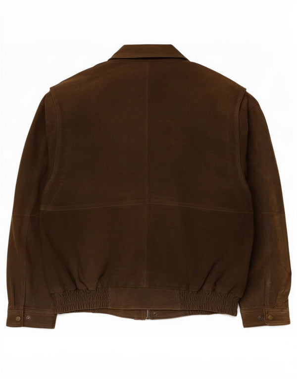 Veste en daim basique pour hommes UK 40 grand cuir marron