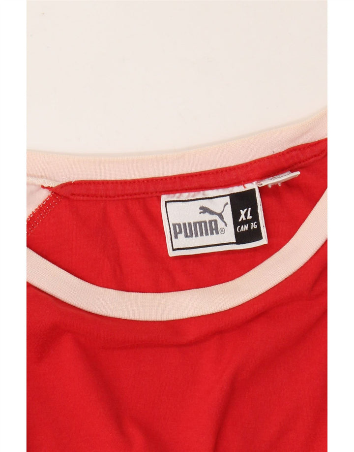 PUMA T-Shirt Graphique Femme UK 18 XL Rouge Colourblock